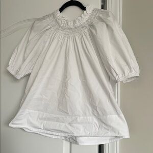 J.Crew White Smocked Blouse
